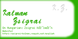 kalman zsigrai business card